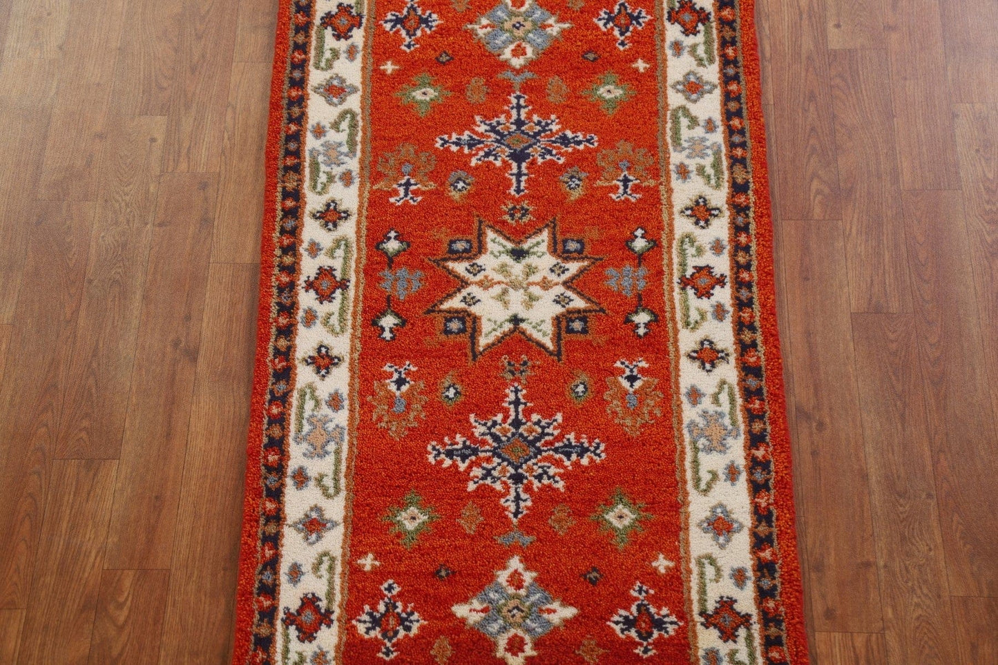 Geometric Wool Kazak Oriental Rug 2x5