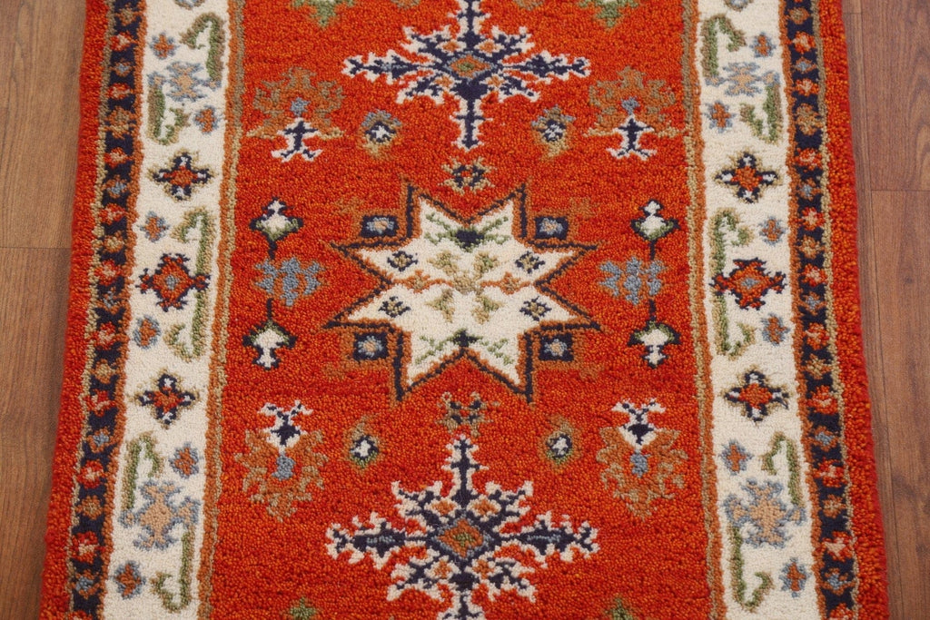 Geometric Wool Kazak Oriental Rug 2x5