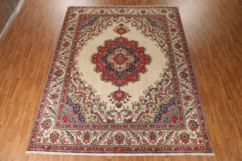 Vintage Wool Tabriz Persian Area Rug 10x13