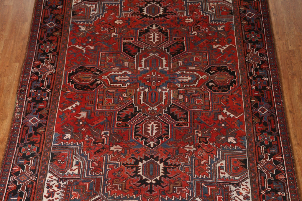 Vintage Wool Red Heriz Persian Area Rug 7x10