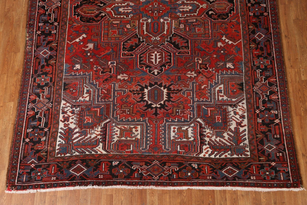 Vintage Wool Red Heriz Persian Area Rug 7x10