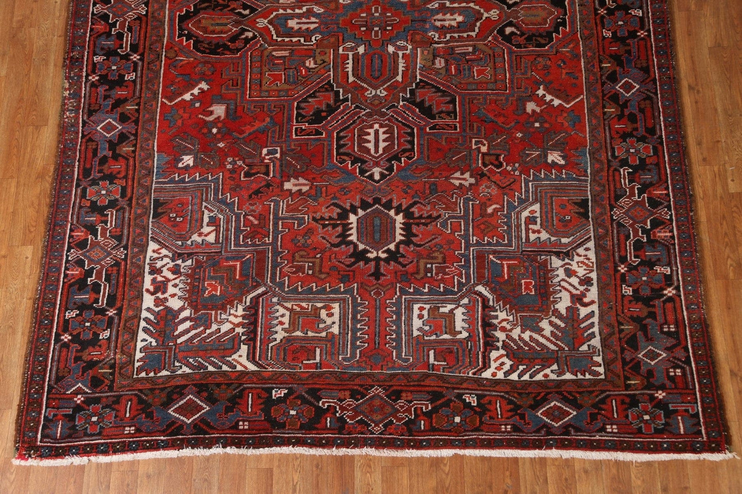 Vintage Wool Red Heriz Persian Area Rug 7x10