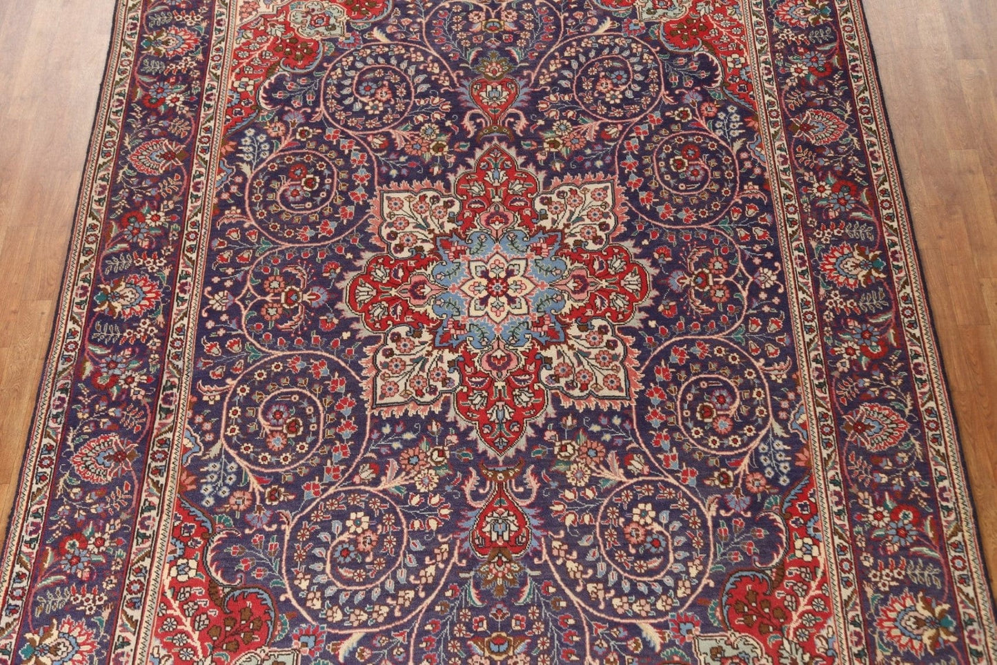 Navy Blue Vintage Tabriz Persian Area Rug 8x11