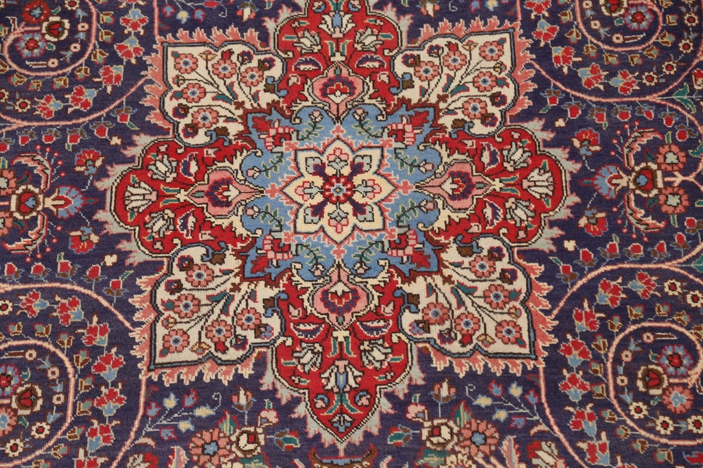 Navy Blue Vintage Tabriz Persian Area Rug 8x11