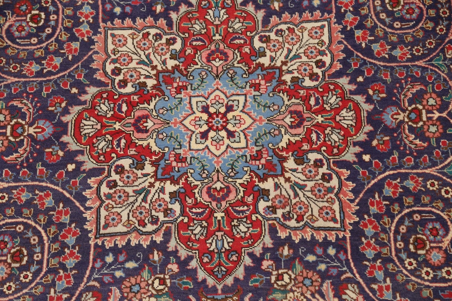 Navy Blue Vintage Tabriz Persian Area Rug 8x11