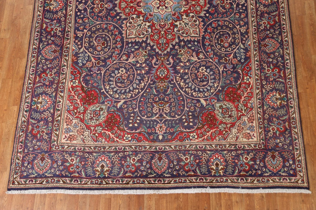 Navy Blue Vintage Tabriz Persian Area Rug 8x11