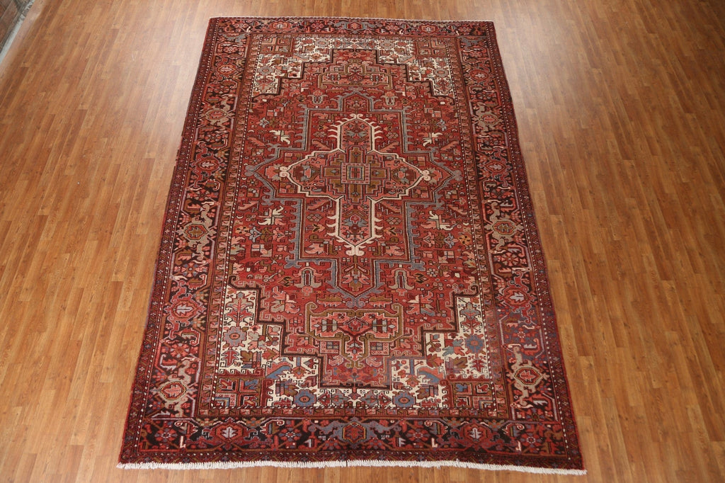 Red Geometric Heriz Persian Area Rug 8x12