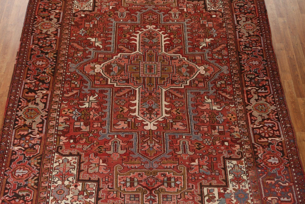 Red Geometric Heriz Persian Area Rug 8x12