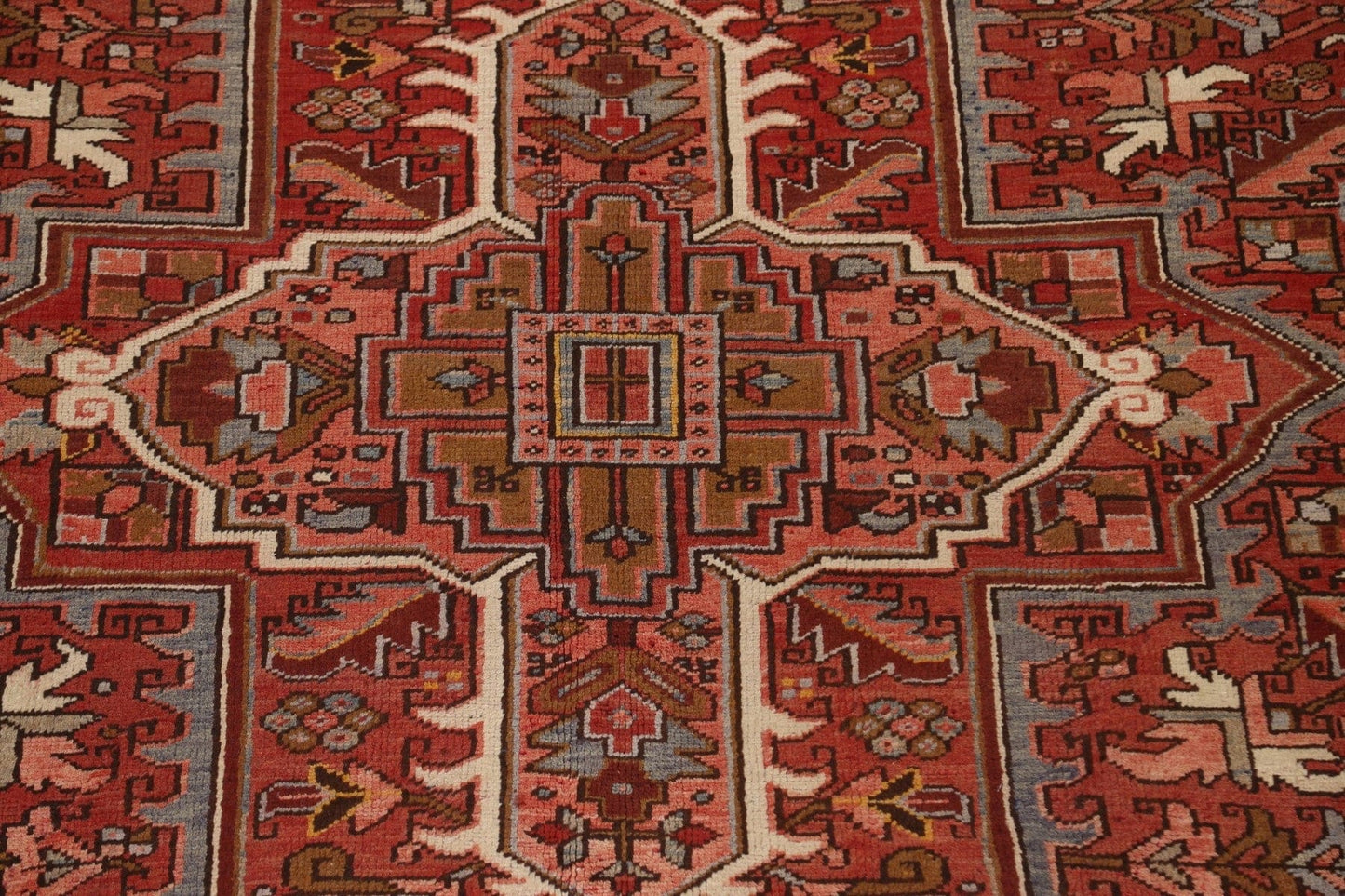 Red Geometric Heriz Persian Area Rug 8x12