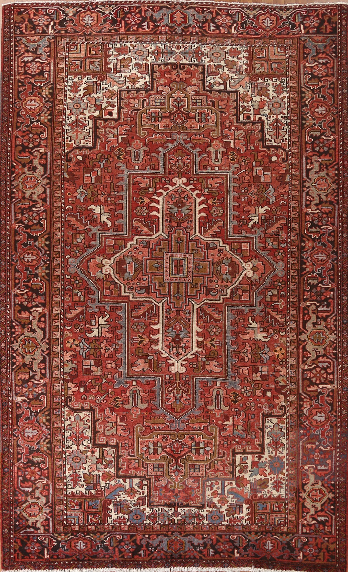 Red Geometric Heriz Persian Area Rug 8x12