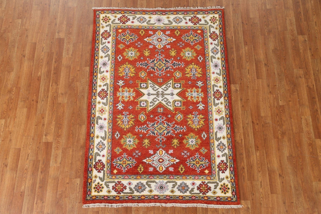 Geometric Kazak Oriental Area Rug 4x6