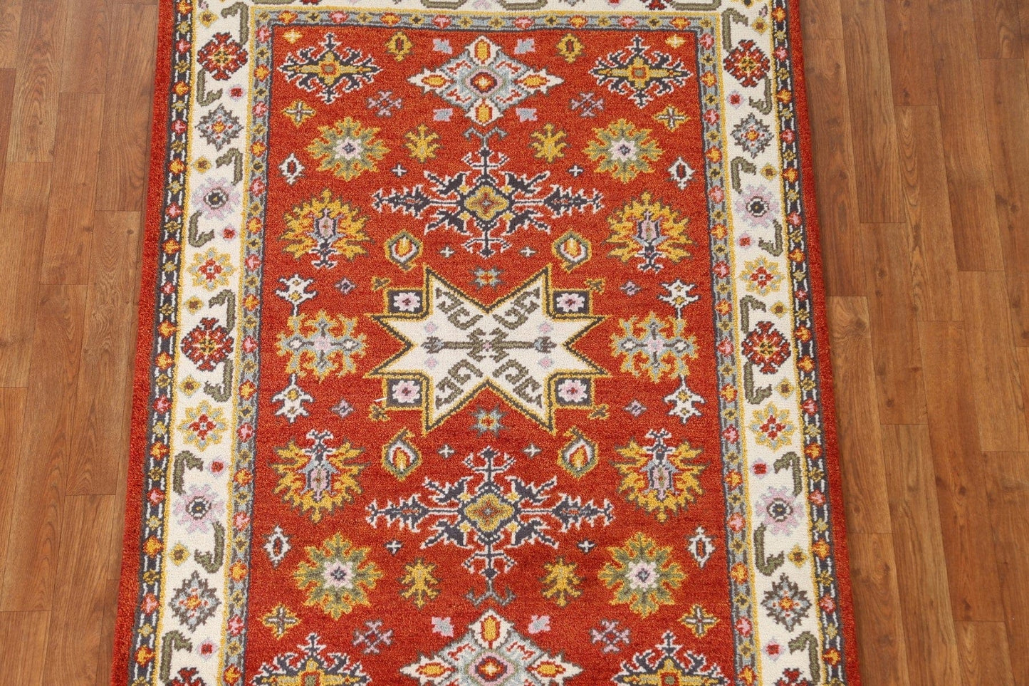 Geometric Kazak Oriental Area Rug 4x6