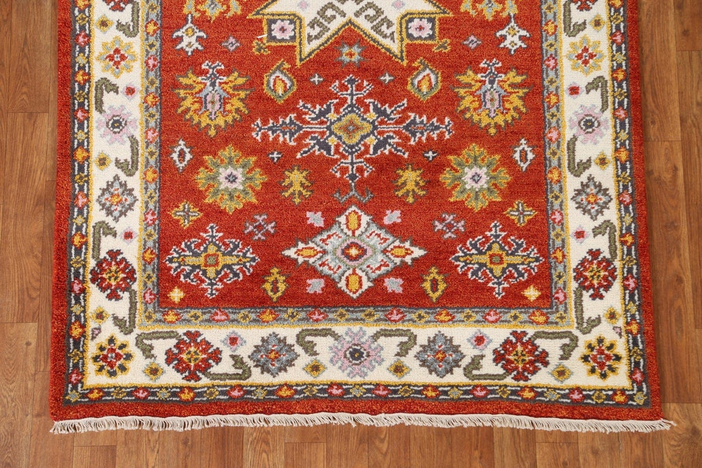 Geometric Kazak Oriental Area Rug 4x6