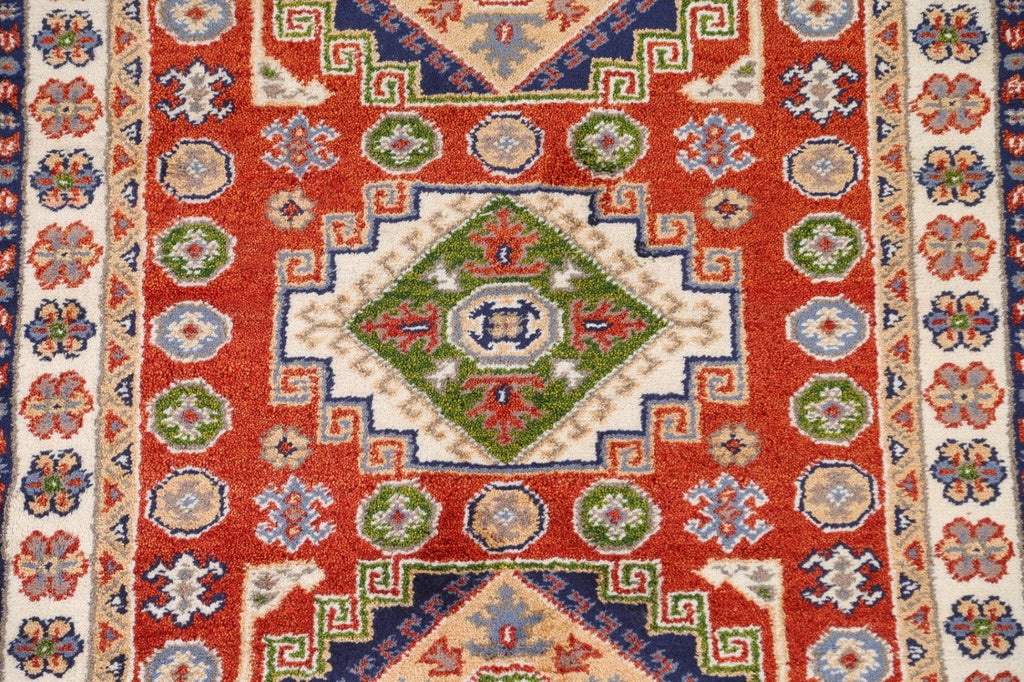 Geometric Kazak Oriental Area Rug 4x6