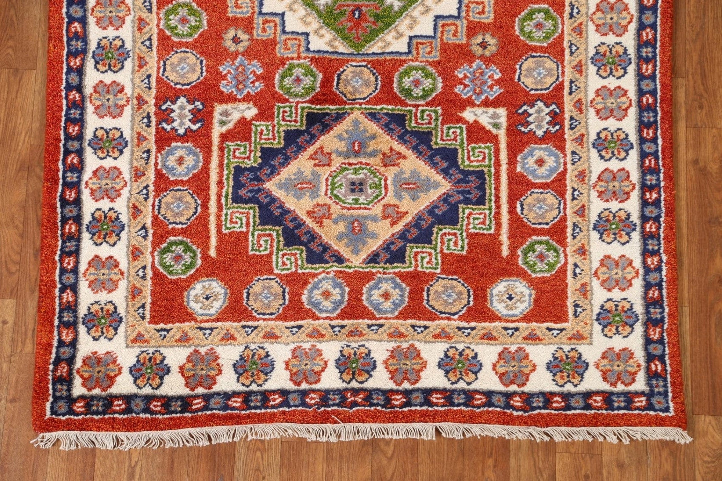 Geometric Kazak Oriental Area Rug 4x6