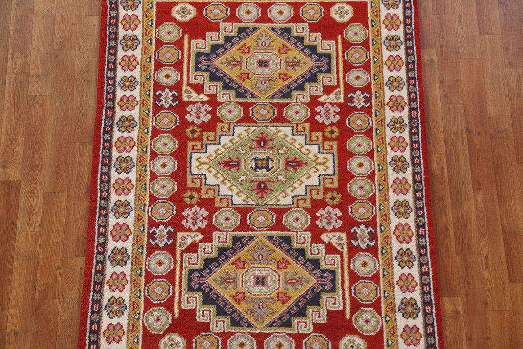 Red Wool Kazak Oriental Area Rug 4x6