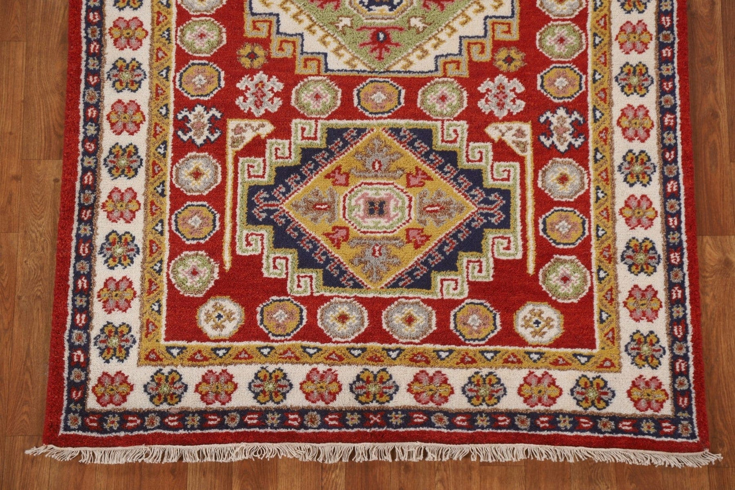 Red Wool Kazak Oriental Area Rug 4x6