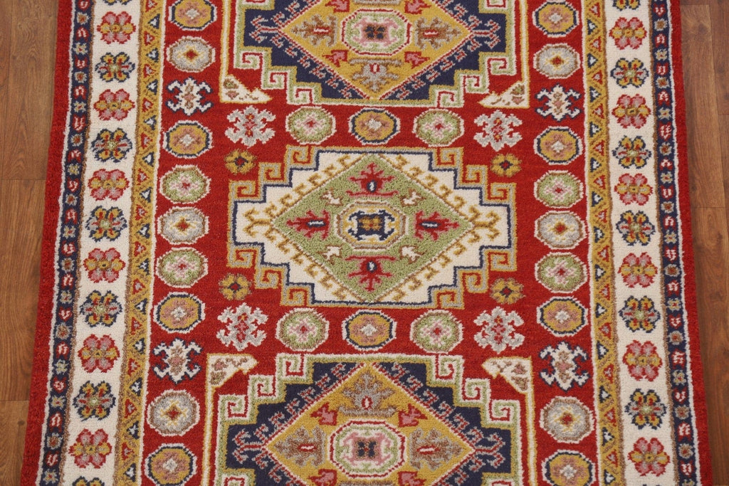 Red Wool Kazak Oriental Area Rug 4x6