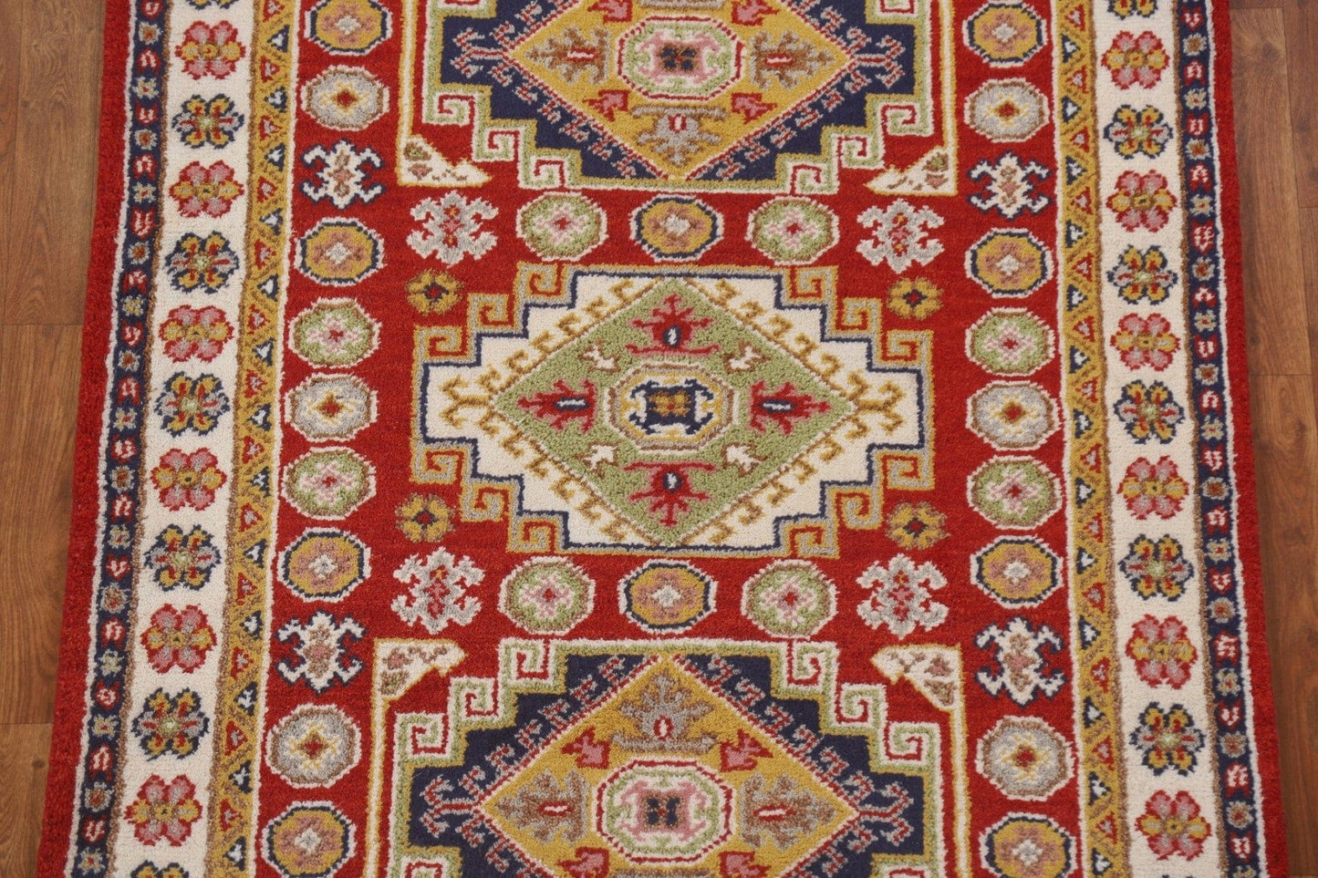 Red Wool Kazak Oriental Area Rug 4x6