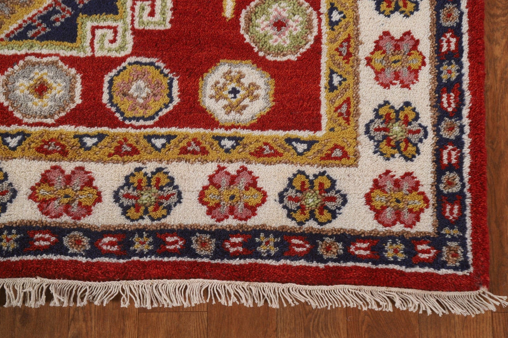 Red Wool Kazak Oriental Area Rug 4x6