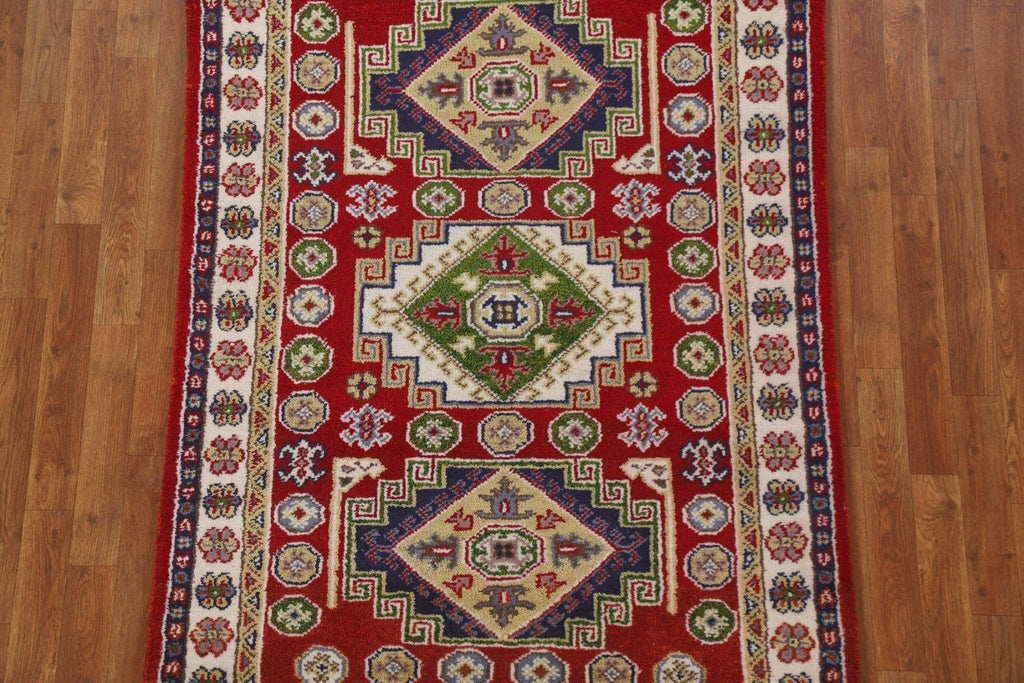 Handmade Wool Kazak Oriental Area Rug 4x6