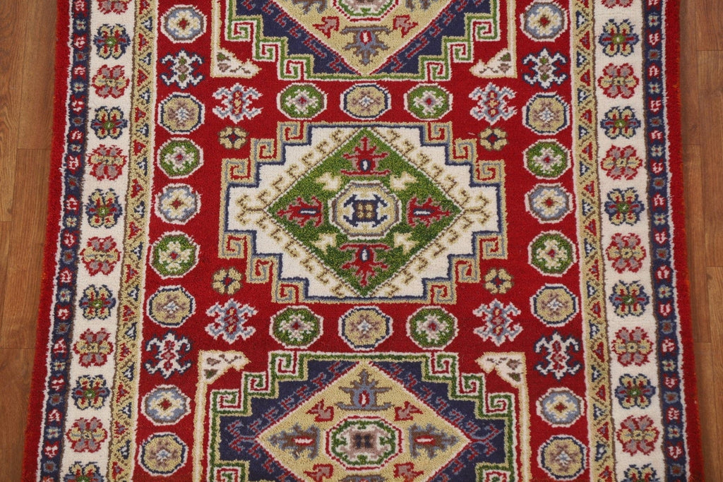 Handmade Wool Kazak Oriental Area Rug 4x6