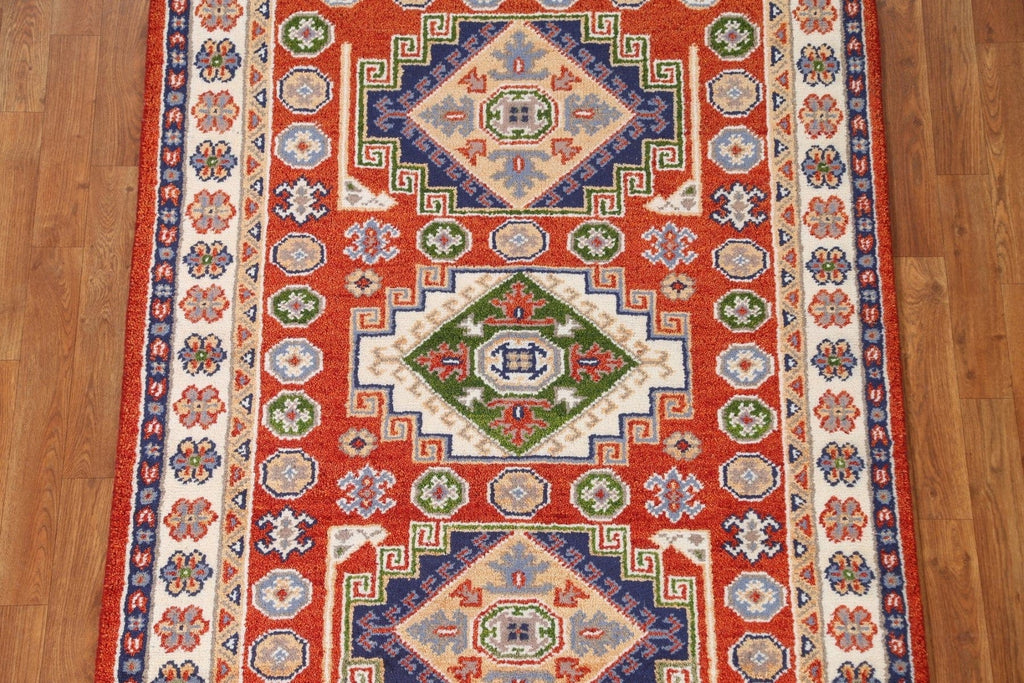 Handmade Wool Kazak Oriental Area Rug 4x6