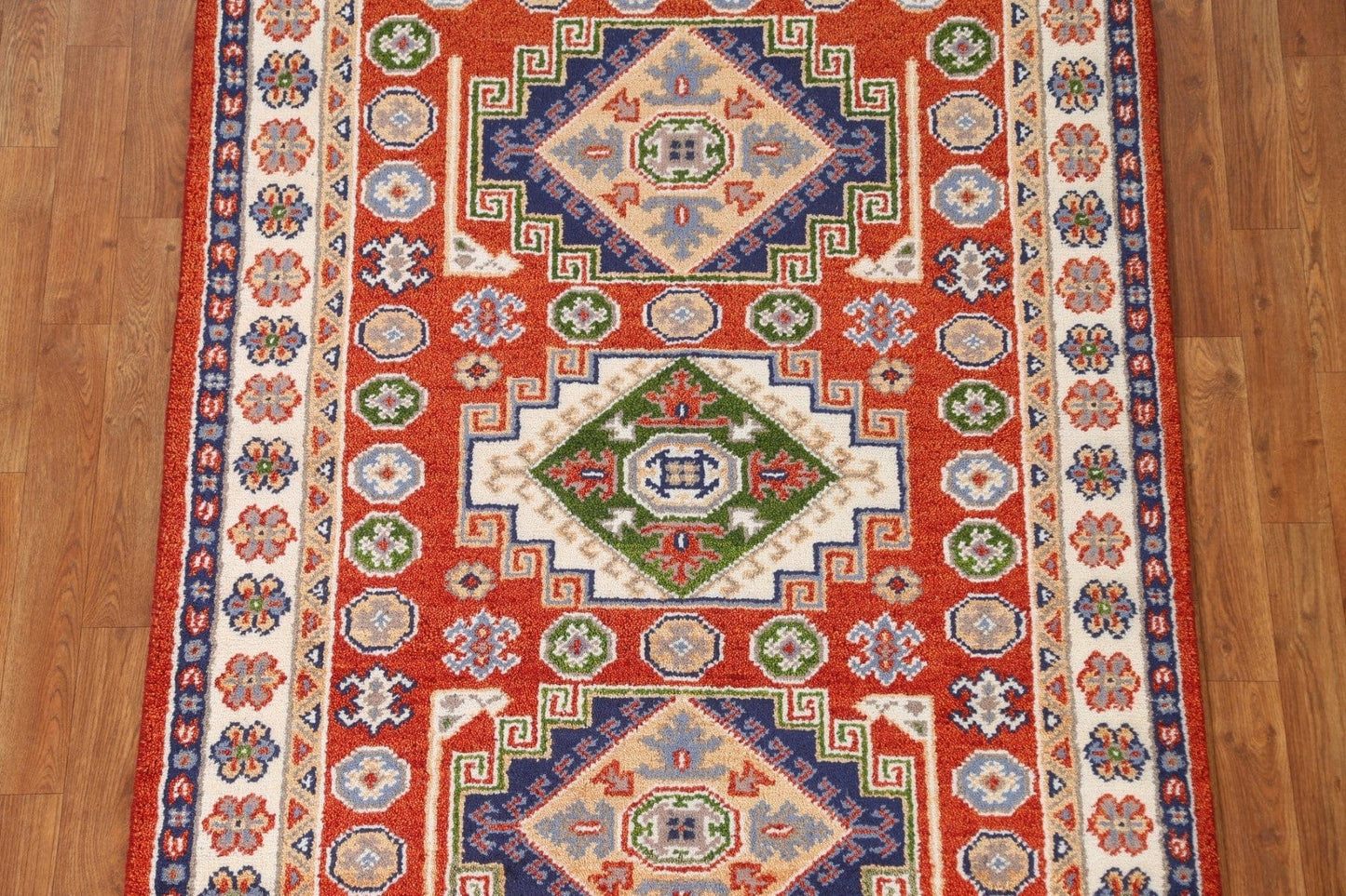 Handmade Wool Kazak Oriental Area Rug 4x6