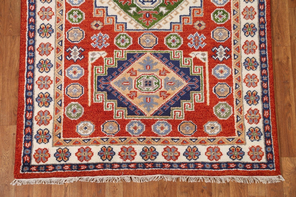 Handmade Wool Kazak Oriental Area Rug 4x6