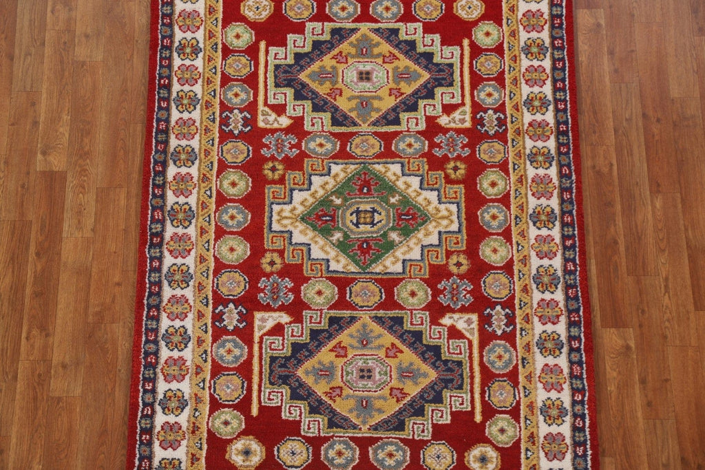 Geometric Wool Kazak Oriental Area Rug 4x6