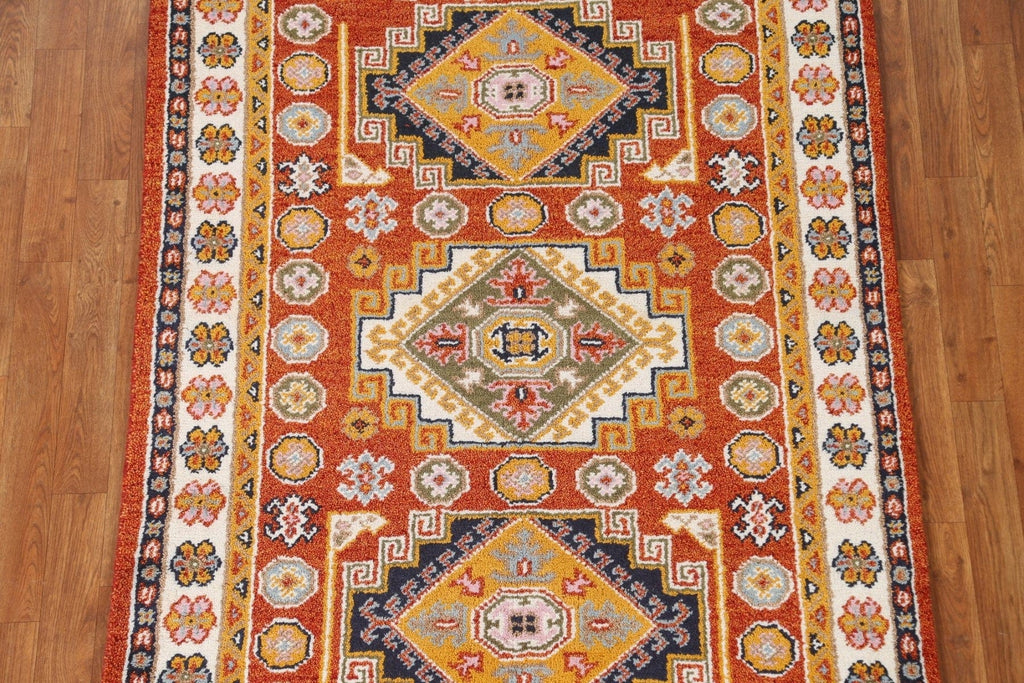 Hand-Knotted Kazak Oriental Area Rug 4x6