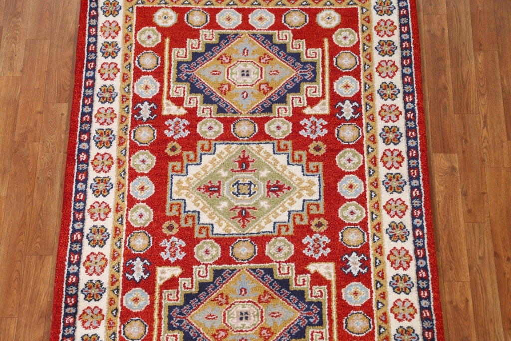 Handmade Wool Kazak Oriental Area Rug 4x6