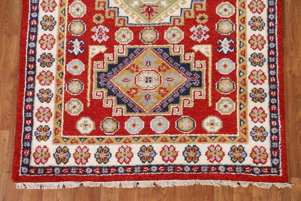 Handmade Wool Kazak Oriental Area Rug 4x6