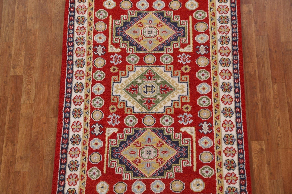 Red Wool Kazak Oriental Area Rug 4x6