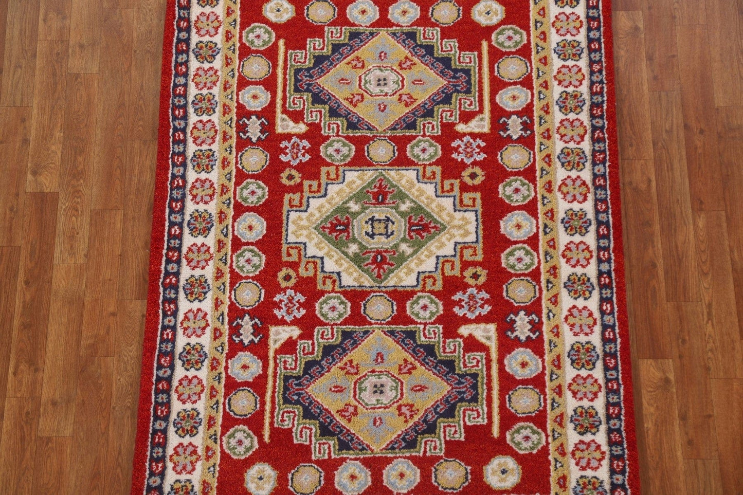 Red Wool Kazak Oriental Area Rug 4x6