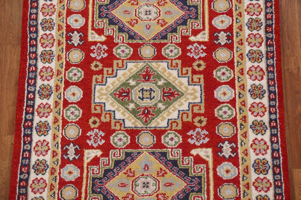 Red Wool Kazak Oriental Area Rug 4x6