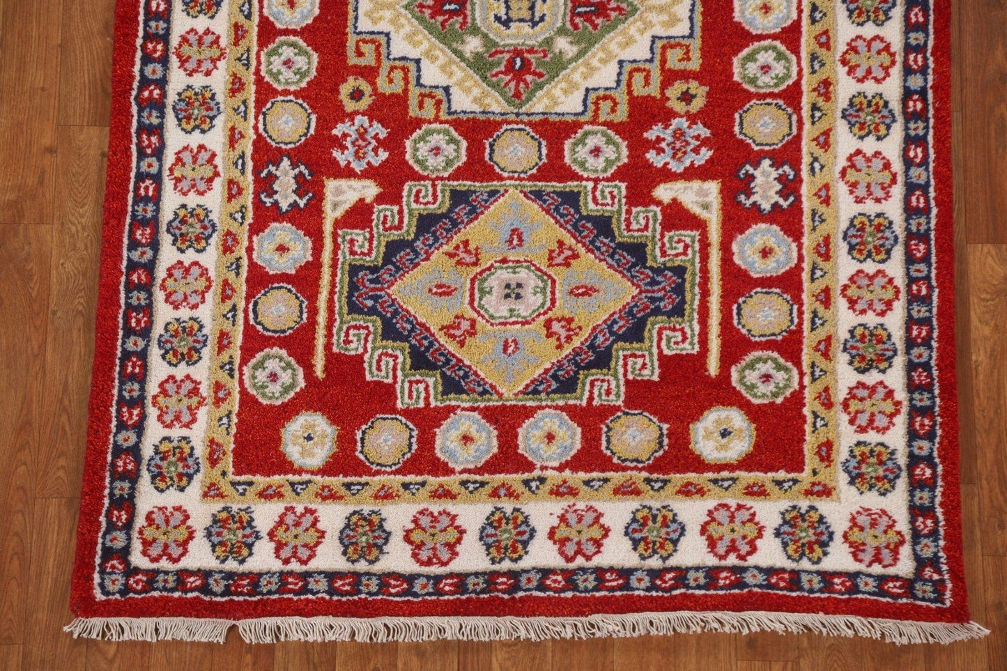 Red Wool Kazak Oriental Area Rug 4x6