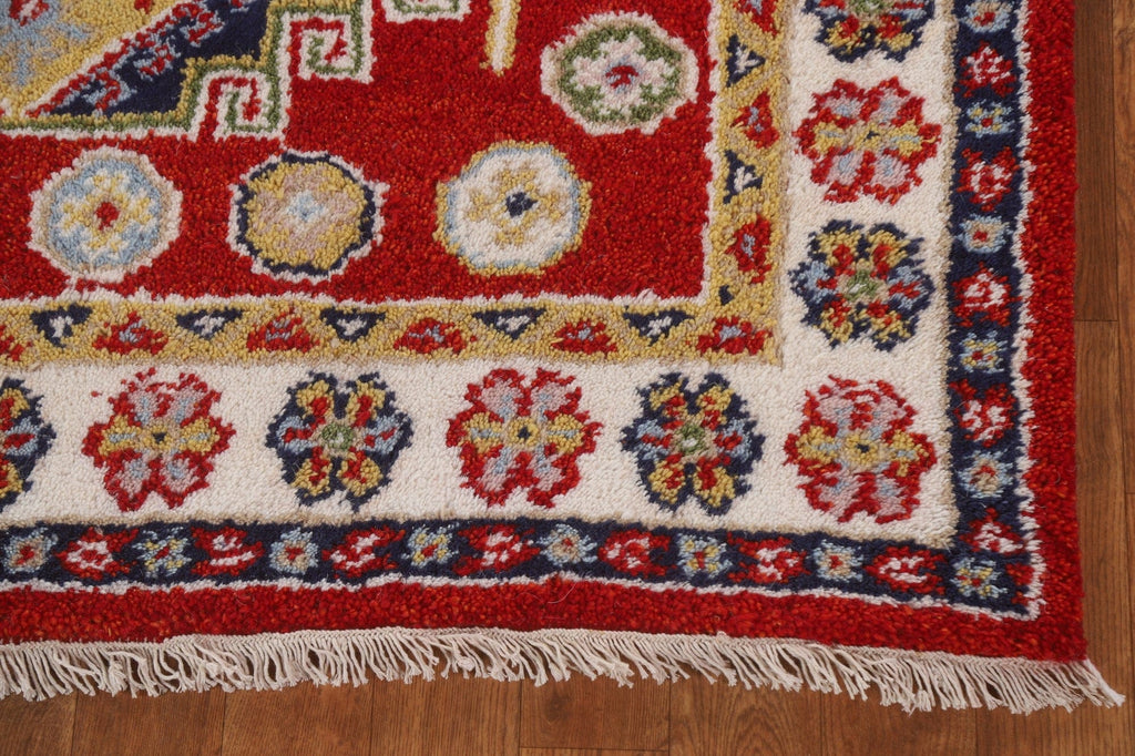 Red Wool Kazak Oriental Area Rug 4x6