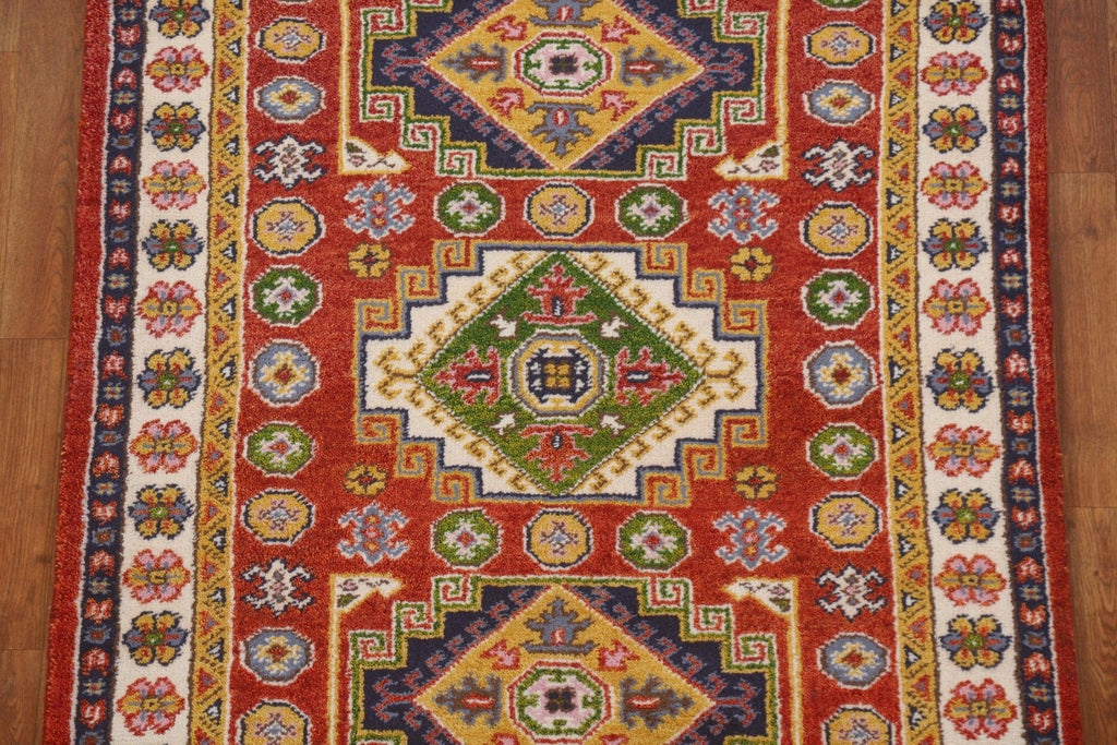 Geometric Kazak Oriental Area Rug 4x6