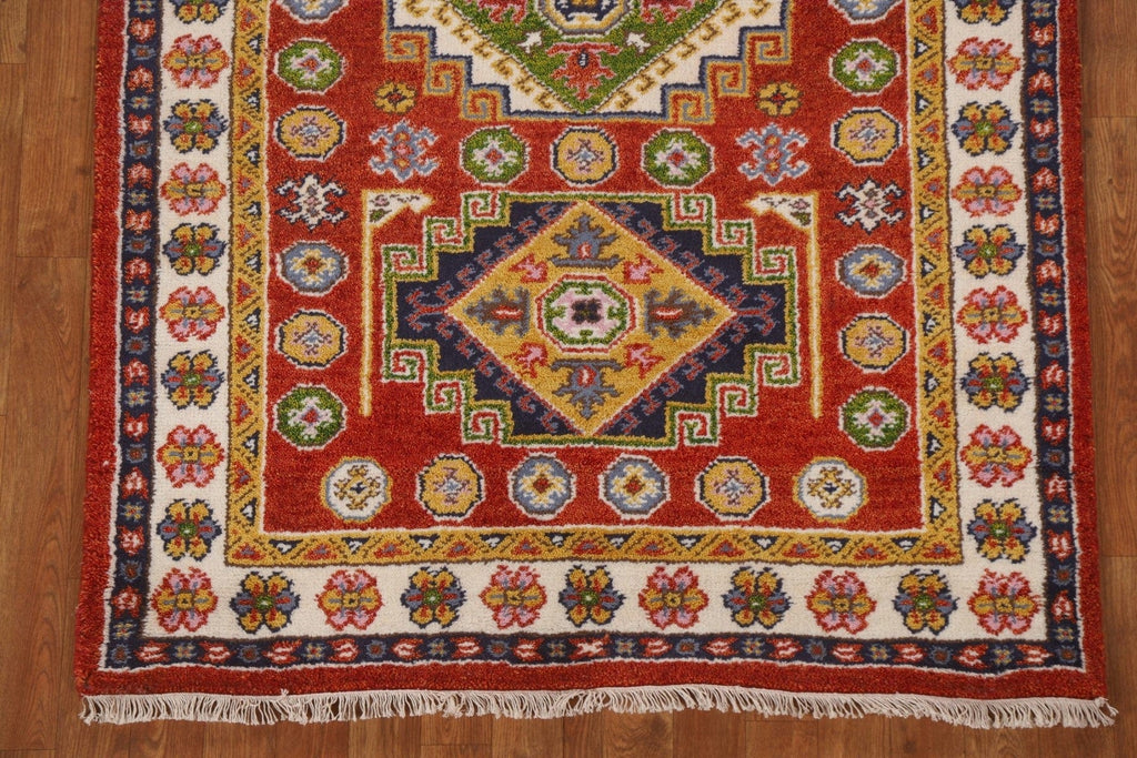 Geometric Kazak Oriental Area Rug 4x6