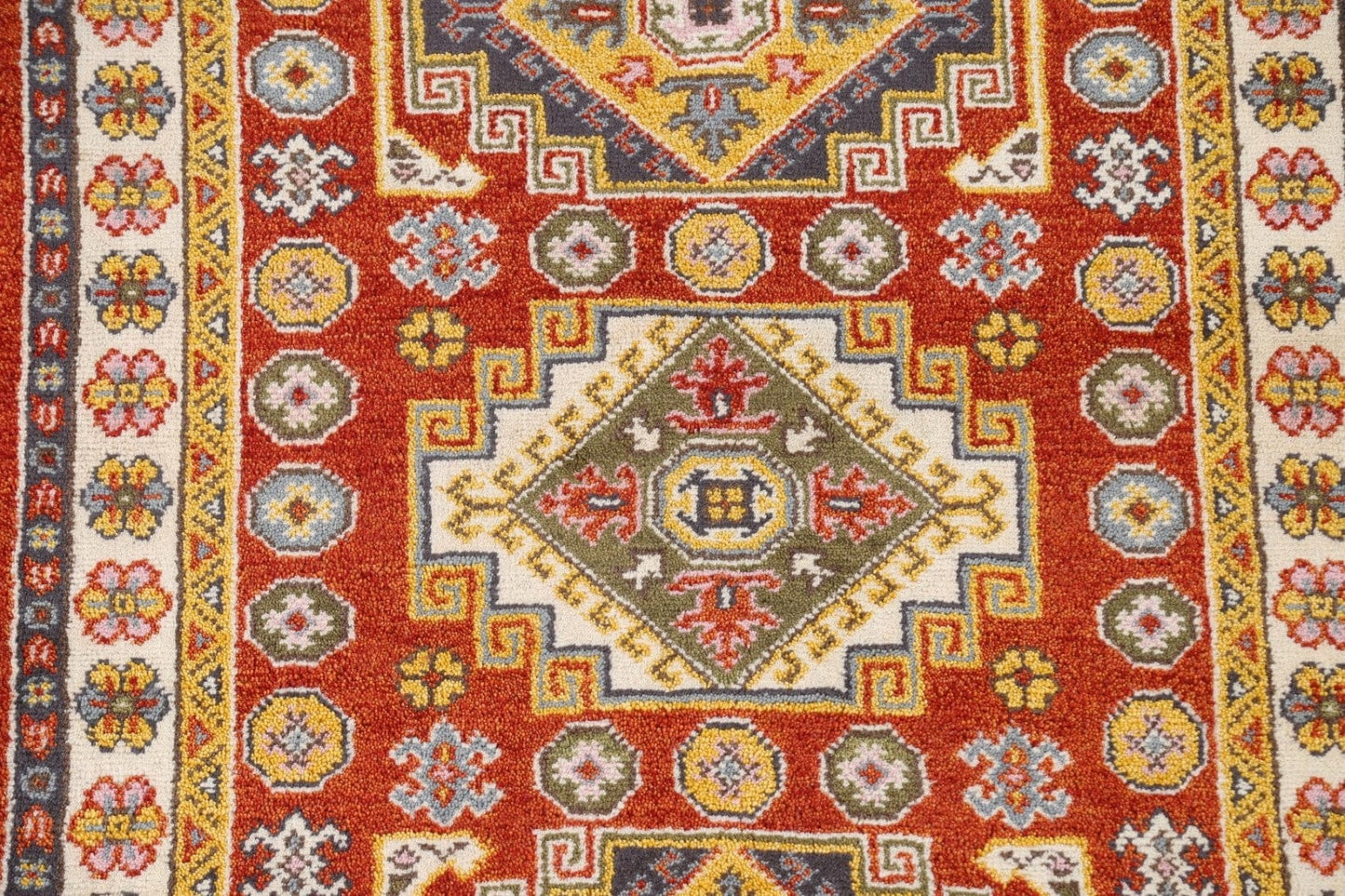 Handmade Wool Kazak Oriental Area Rug 4x6