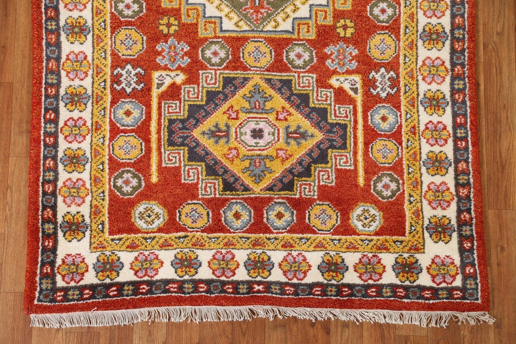 Handmade Wool Kazak Oriental Area Rug 4x6