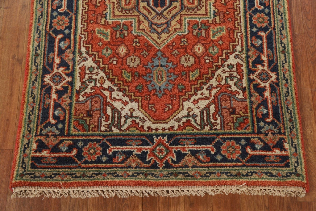 Orange Geometric Heriz Oriental Area Rug 3x5