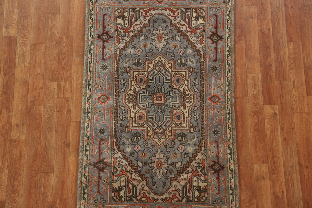 Gray Wool Heriz Oriental Area Rug 3x5