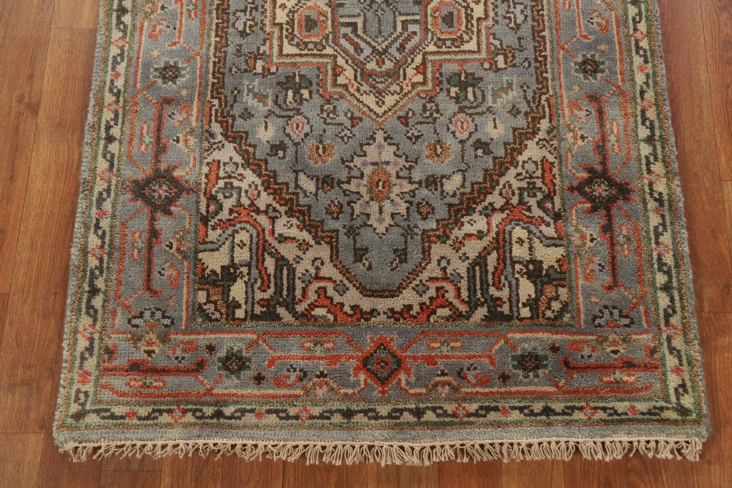 Gray Wool Heriz Oriental Area Rug 3x5