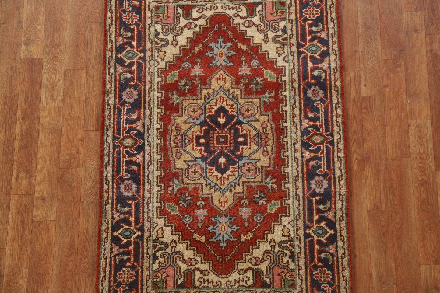 Red Geometric Heriz Oriental Area Rug 3x5