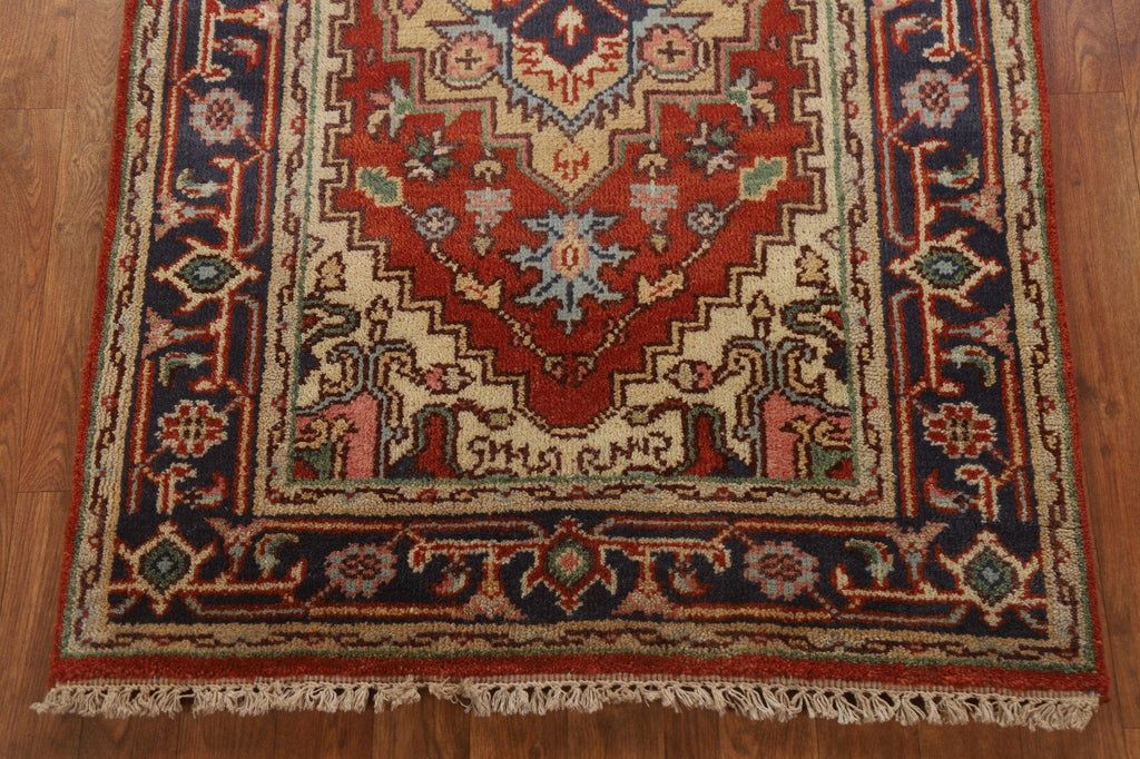 Red Geometric Heriz Oriental Area Rug 3x5