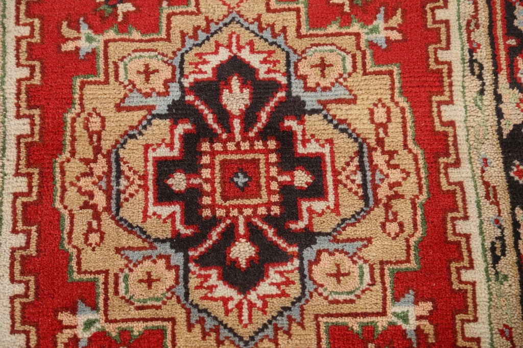 Red Hand-Knotted Heriz Oriental Area Rug 3x5