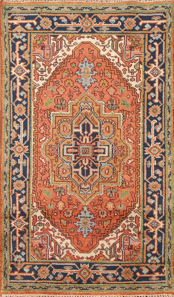 Handmade Wool Heriz Oriental Area Rug 3x5