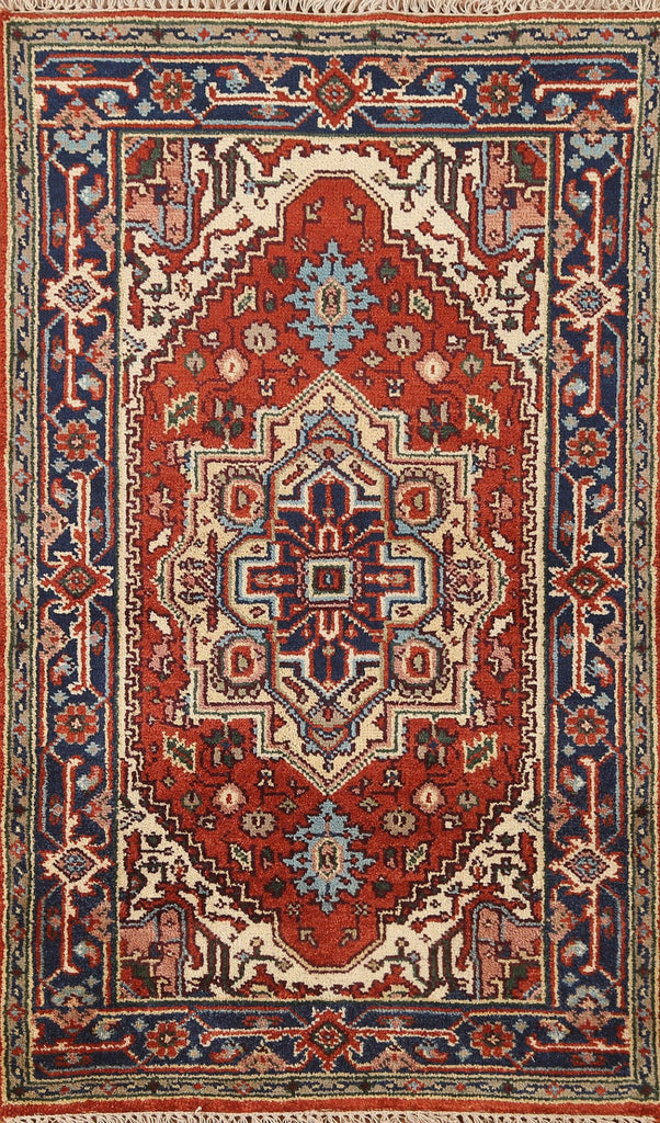 Hand-Knotted Wool Heriz Oriental Area Rug 3x5